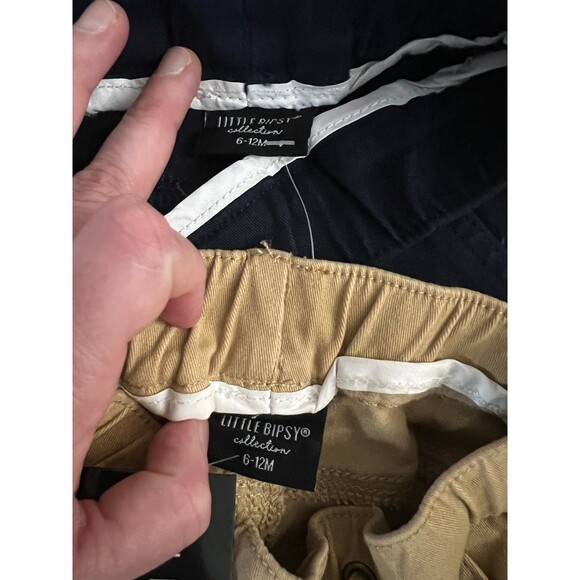 Two Pairs of NWT Little Bipsy Chino Joggers — size 6-12m - Picture 6 of 6